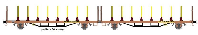 NPE Modellbau NW22207 - H0 Rungenwagen Laas Transwaggon, ExTe der DBAG; Ep. V-VI - 1. Betriebsnummer